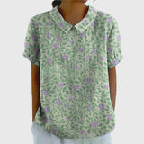 Dames blouse met bloemenprint en korte mouwen