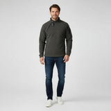 Fleece trui voor heren met halve rits en hoge kraag