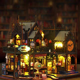 Betoverend Boekenhuis 3D houten puzzel met magische LED-verlichting – educatief en creatief speelgoed dat motoriek en fantasie stimuleert bij kinderen.