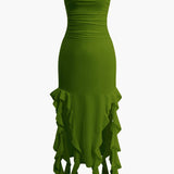 Strapless Maxi Jurk met Ruches