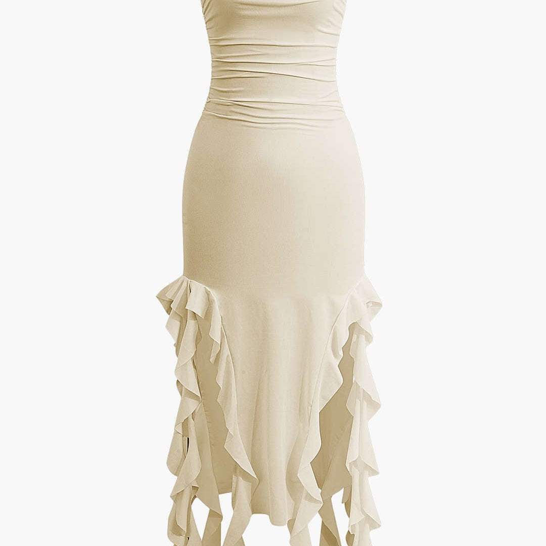 Strapless Maxi Jurk met Ruches