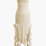 Strapless Maxi Jurk met Ruches