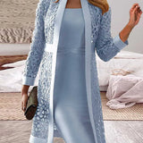 Elegante Jurk met Kant Vest en Twee Delige Look