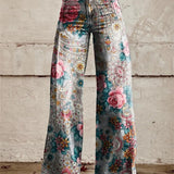 Dames broek met paisley print en wijde pijpen
