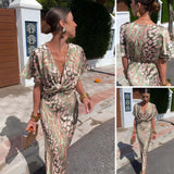 Dames Jumpsuit met Print en Strikceintuur