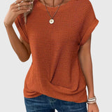 Dames blouse met structuur en korte mouwen