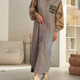 Patchwork Maxi Jurk met Luipaardprint
