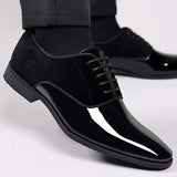 Glanzende Leren Nette Schoenen voor Heren