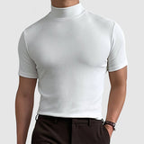 Heren T Shirt Met Col En Slim Fit Design