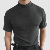 Heren T Shirt Met Col En Slim Fit Design