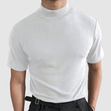 Heren T Shirt Met Col En Slim Fit Design