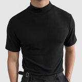 Heren T Shirt Met Col En Slim Fit Design