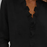 Dames Blouse met V-Hals en Knoopsluiting