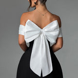 Off-Shoulder Mini Jurk met Strikdetail