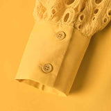 Elegante dames blouse met kanten mouwen – verfijnde en vrouwelijke uitstraling, perfect voor formele gelegenheden, kantooroutfits of stijlvolle avondlooks.