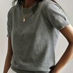 Casual dames T-shirt met korte mouwen, perfect voor de lente en dagelijkse outfits.