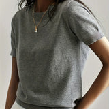 Casual dames T-shirt met korte mouwen, perfect voor de lente en dagelijkse outfits.