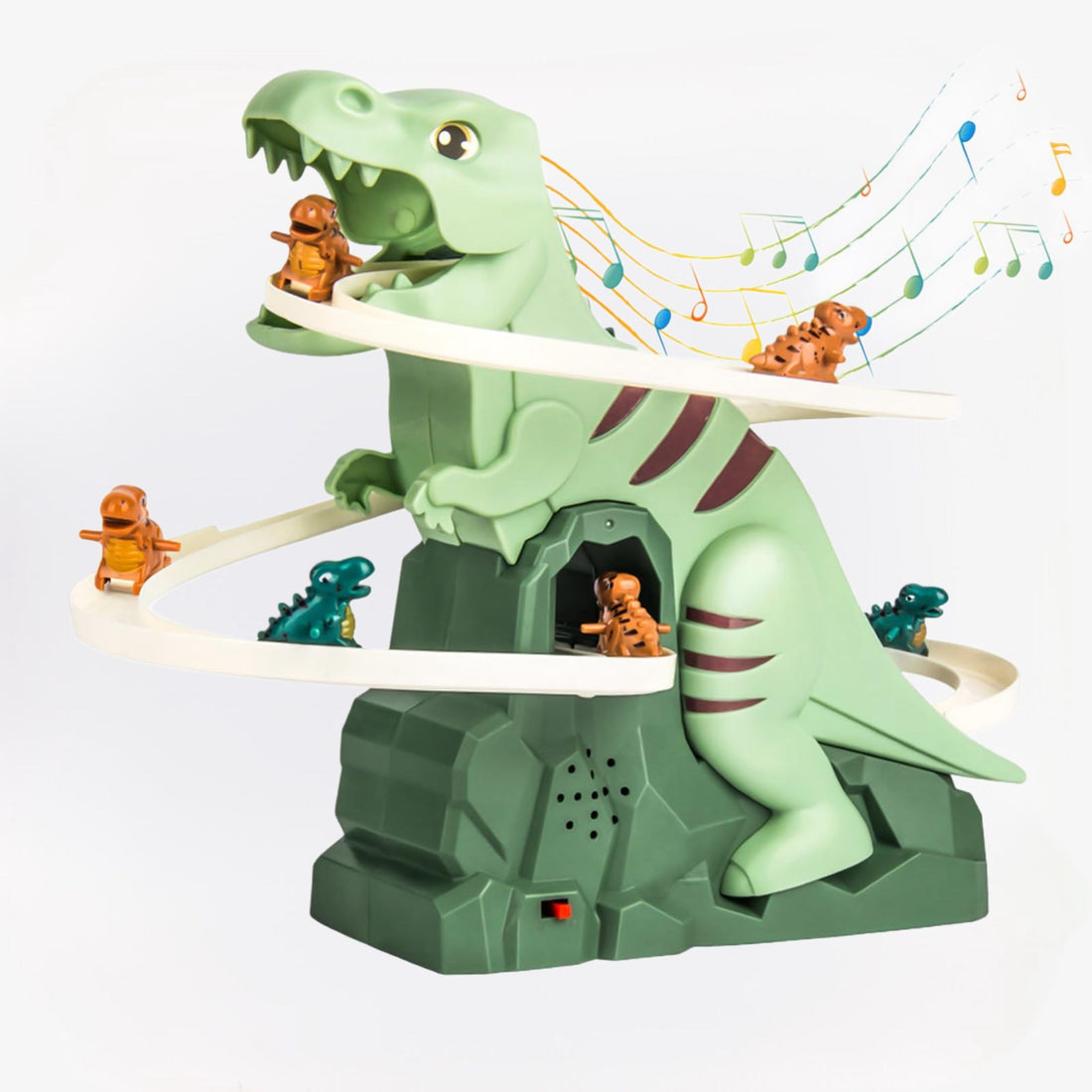 DinoTrack interactieve racebaan – speelgoed met LED-verlichting en klimfunctie, stimuleert spel, motoriek en verbeelding bij kinderen.