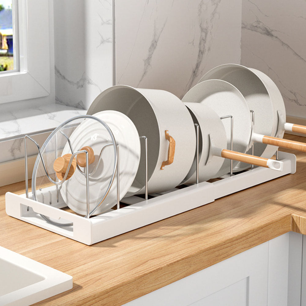 PanMaster pannen organizer – slimme en ruimtebesparende oplossing voor een opgeruimde keuken. Houd pannen netjes geordend en gemakkelijk toegankelijk met dit duurzame en stijlvolle rek.