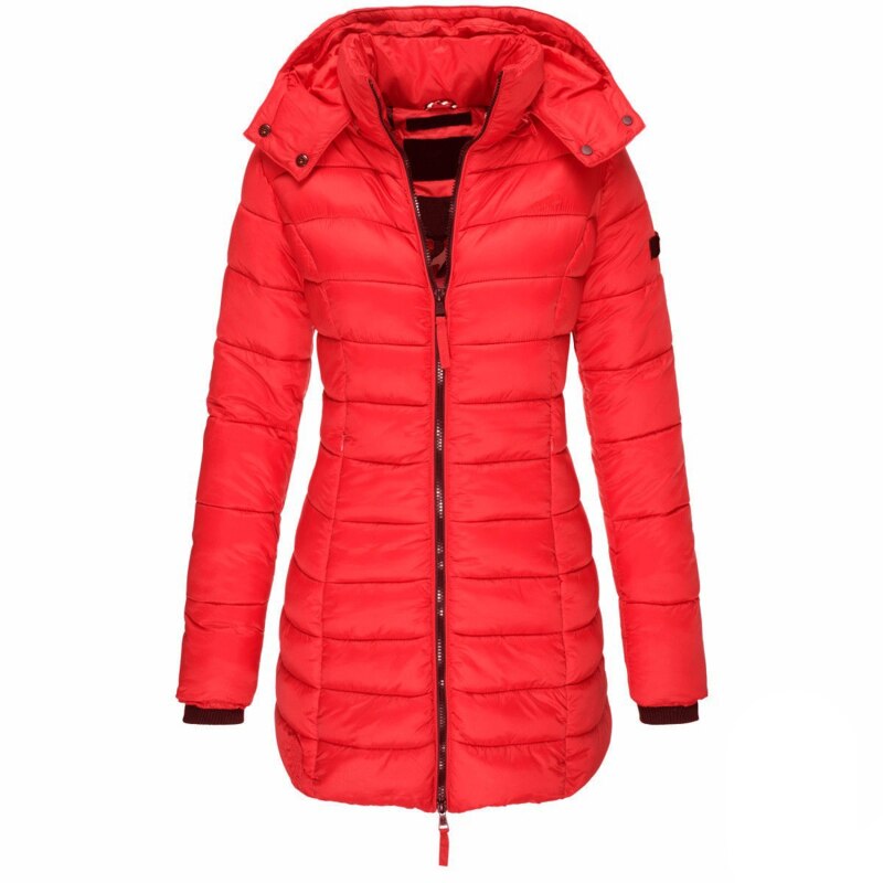 Elisa gewatteerde dameswinterjas – warme, comfortabele pasvorm met stijlvolle afwerking, ideaal voor koude winterdagen.