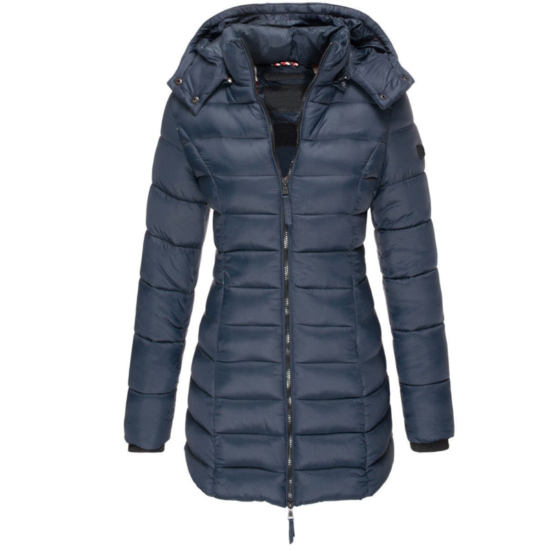 Elisa gewatteerde dameswinterjas – warme, comfortabele pasvorm met stijlvolle afwerking, ideaal voor koude winterdagen.