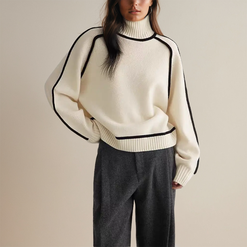 Liora kasjmier trui voor dames – zachte en luxe trui met comfortabele pasvorm, elegant ontwerp en tijdloze stijl, perfect voor winterse en casual outfits.