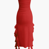 Strapless Maxi Jurk met Ruches