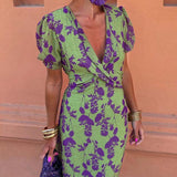 Dames Maxi Jurk met Bloemenprint en V-Hals