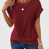 Dames blouse met structuur en korte mouwen