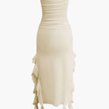 Strapless Maxi Jurk met Ruches