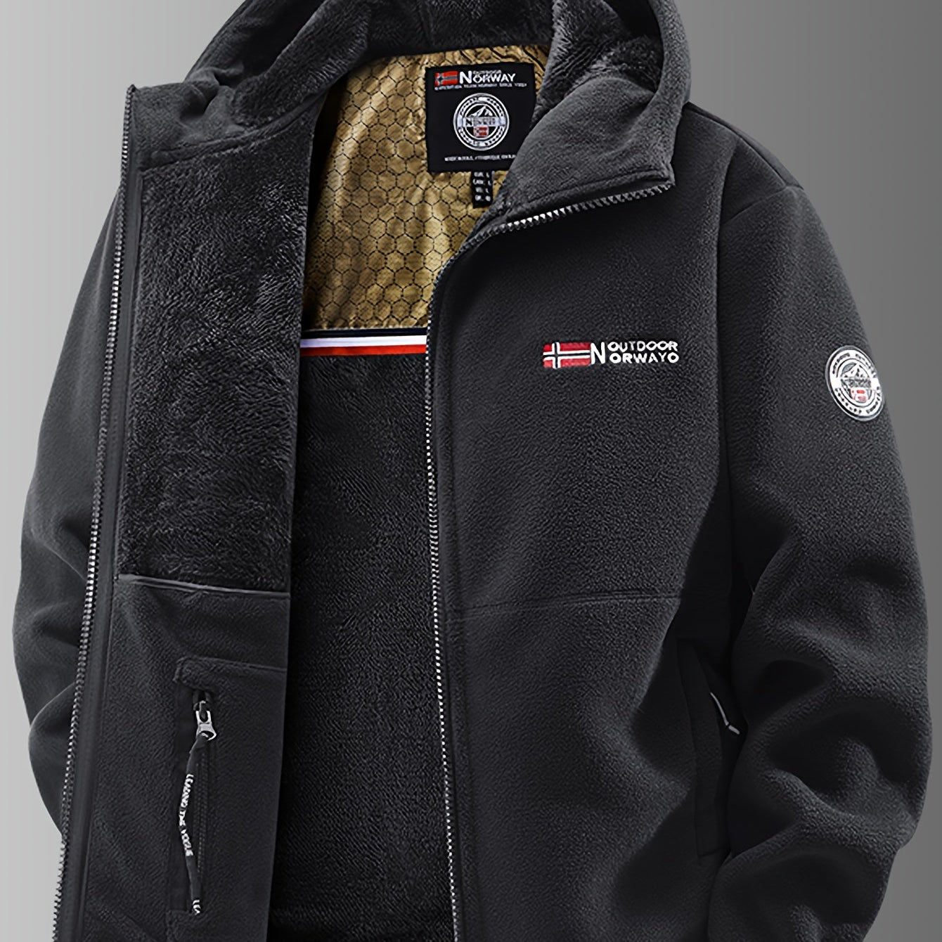 Thermische fleece jas met capuchon voor heren