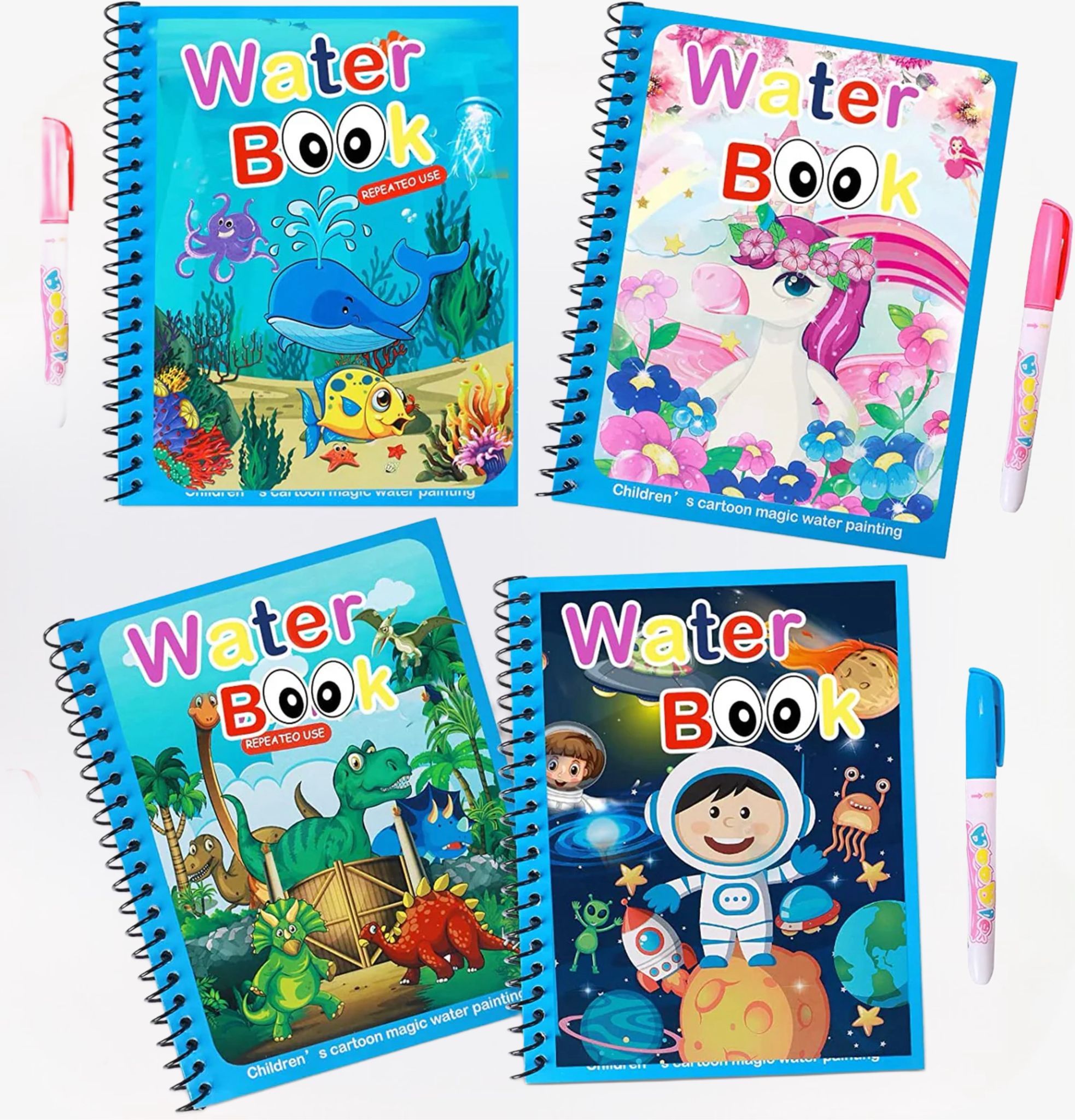 Magic Water Book herbruikbaar kleurboek voor kinderen – creatief en educatief waterkleurboek dat tekenen zonder rommel mogelijk maakt, ideaal voor eindeloos speelplezier.
