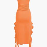 Strapless Maxi Jurk met Ruches