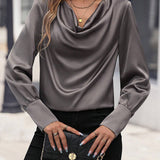 Satijnen Blouse met Watervalhals