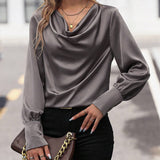 Satijnen Blouse met Watervalhals