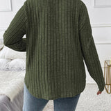 Damski Sweter Oversize V Neck Casual Długi Rękaw