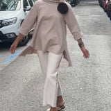 Oversized Dames Top met Bloemdetail