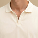 Heren Minimalistische Polo met Kraag en Korte Mouwen