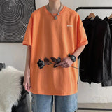Oversized Heren T-Shirt met Korte Mouwen en Minimalistisch Design