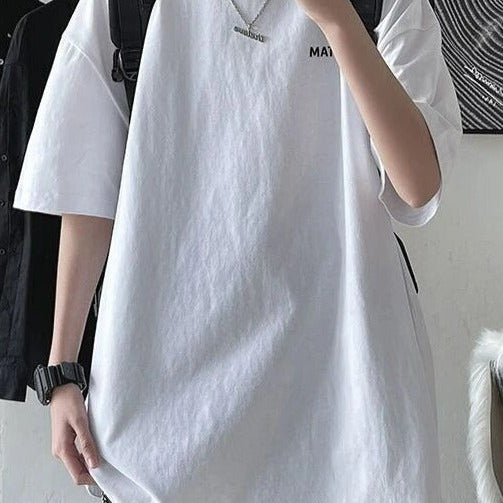 Oversized Heren T-Shirt met Korte Mouwen en Minimalistisch Design