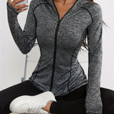 Sportieve Slim Fit Hoodie met Rits voor Dames