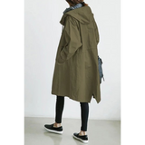 Minimalistische Lange Jas met Capuchon