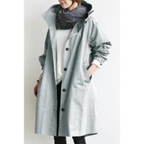 Minimalistische Lange Jas met Capuchon