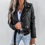 Dames Bikerjas met Ritsdetails