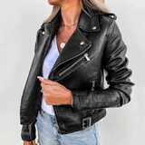 Dames Bikerjas met Ritsdetails