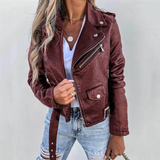 Dames Bikerjas met Ritsdetails