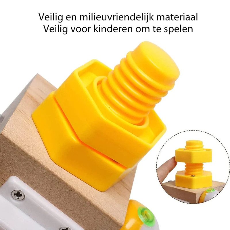 BusyCube educatief speelgoed voor onderweg – compacte en interactieve speelset die motoriek, concentratie en creativiteit van kinderen stimuleert tijdens reizen of onderweg.