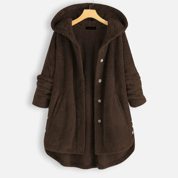 Lydia warme fleece jas voor dames – zachte en elegante jas met comfortabele pasvorm, perfect voor casual winterlooks en buitenactiviteiten.