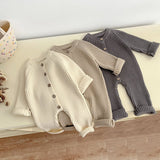 CuddleKnit gebreide babyromper van zachte en comfortabele stof – warme en knusse outfit voor dagelijks gebruik en een zorgeloze pasvorm.