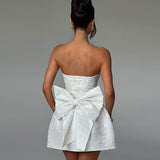 Strapless Mini Jurk met Structuur
